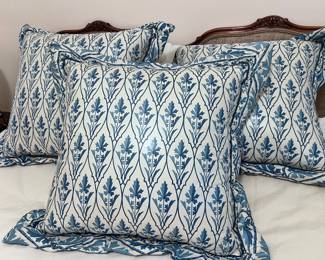 3 large decorative chinoiserie pillows