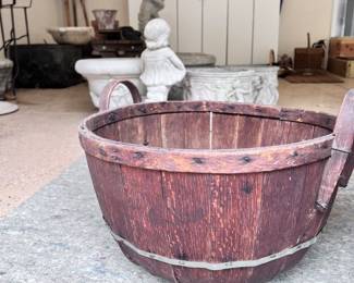 Primitive wooden basket