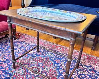 Rare 19th Century Flying Bird Ironstone Platter that inserts into table - see following photos