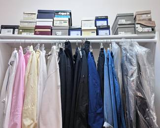 STARTING SET UP ON THE 6 CLOSETS OF CLOTHING