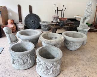 Antique cement planters