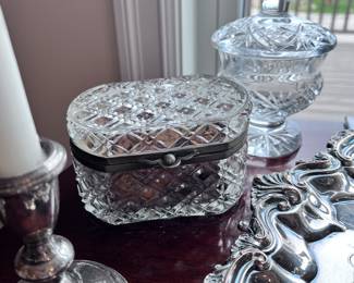 Antique French Cut Crystal Jewelry Box