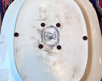 Rare 19th Century Flying Bird Ironstone Platter underside Stone China