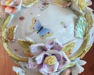 Sevres porcelain hand painted Vase with Parrott on top - 19th century, 16" tall