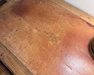 Leather top of writing desk