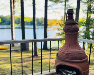Chiminea outdoor clay fireplace