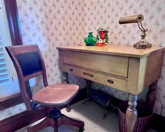 Antique writing desk and chair