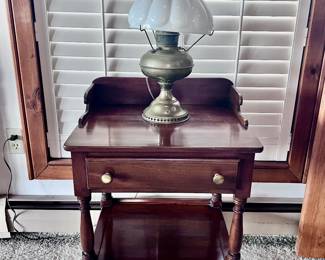 Many tables and lamps throughout the home