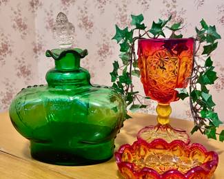 Vintage glassware throughout