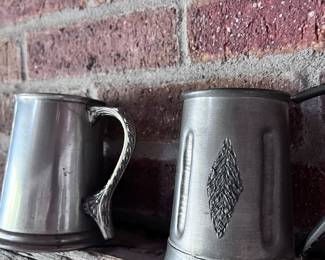 Vintage pewter mugs