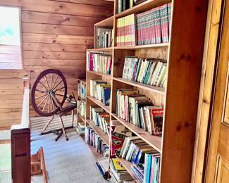Smaller of the two spinning wheels we have to offer. Books!