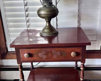 Vintage nightstand / table stenciled