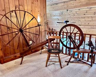 Antique Spinning Wheels! Very large one.