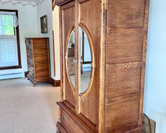 Victorian Sampler Collection: Armoire by Lexington. Made from quarter sawn oak and features mirrored doors & drawer.