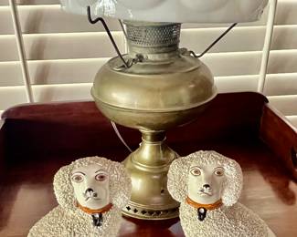Pair of Staffordshire Dog Figurines marked PV England