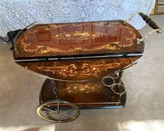 Italian Rosewood Tea Cart