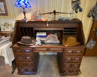 Oak Roll Top Desk