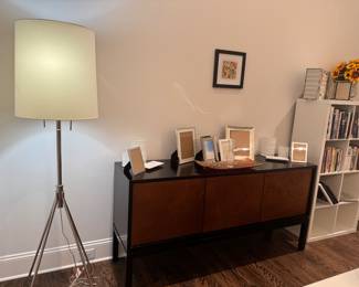 modern tripod lamp and a beautiful buffet