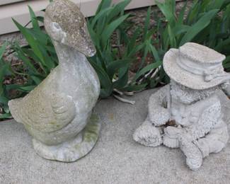 Smaller concrete goose, composite bear