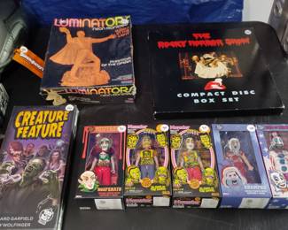 Horror games and NECA toys, model kits, Rocky Horror box set