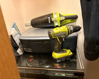 . . . Ryobi electric drill and JVC turntable