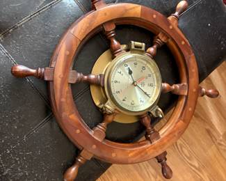 . . . nautical ship's wheel clock