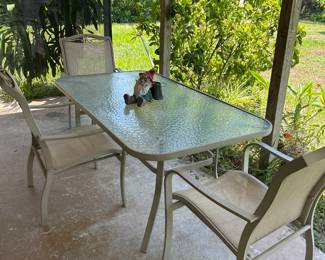 Glass Top Table with 3 Chairs