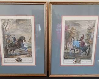 M.LE Marquis De La Ferte, Vintage framed lithographs C Parrocel Beauvais Sculp.