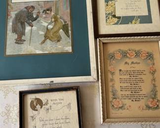 Vintage framed art poems