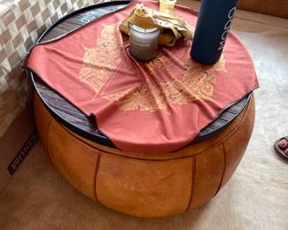 Leather Pouf
