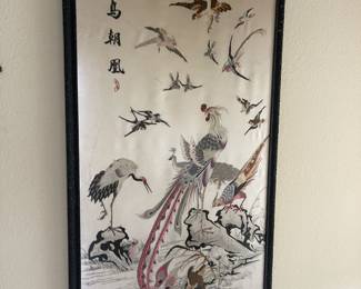 Chinese silk panel