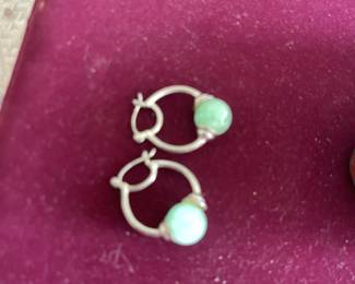 Jade and sterling earrings