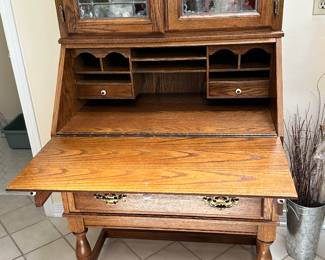 #15 - $400 - Oak secretary with drop front from Michigan 32wx20dx77t purchased in 1987