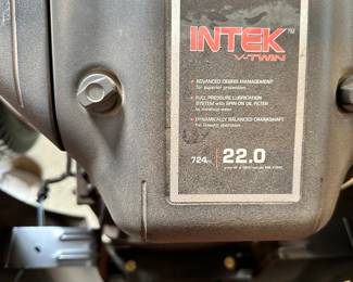 #98 - $1,350 - The lawn mower Husqvarna Model 440000 with bagger Air induction deck 22HP Briggs & Stratton Intek V-Twin - 46" Cutting deck reinforced. Bought in 2018 -