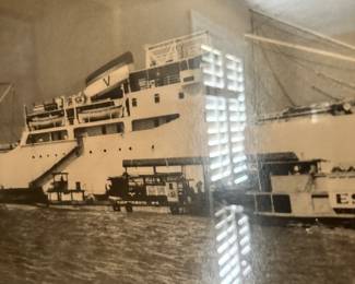 #85 - $44 - Southern America ship print framed 38wx26t