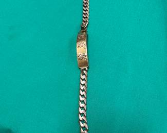 #100 - $1,500 - 14kt gold "Sam" bracelet 8" 58.70 grams