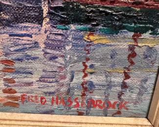 #69 - $250 - Fred Hassebrock set of 2 marine paintings Florida Highwaymen painter