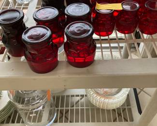 #132 - $70 - Red Anchor hocking glasses 23 glasses