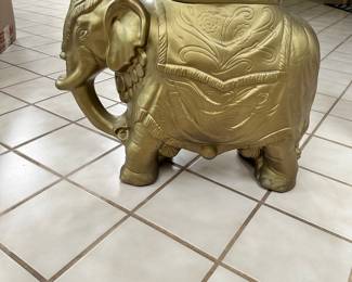 #24 - $80 - Gold colored elephant plant holder 19tx24wx9d