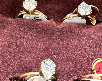 #109 - $150 - 14kt gold - 6 rings - with CZ diamonds 1gr w/out stone