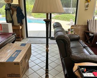#14 - $90 - Floor lamp green faux marble 66t