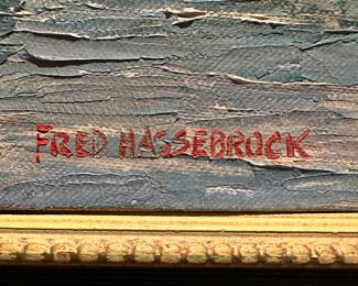 #69 - $250 - Fred Hassebrock set of 2 marine paintings Florida Highwaymen painter