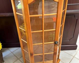 #23 - $120 - Hand made pine Curio cabinet 23wx6dx38t with shelves