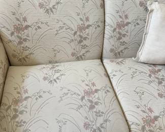 #33 - $150 - Sklar-Peppler Cream floral loveseat 68wx34dx30t