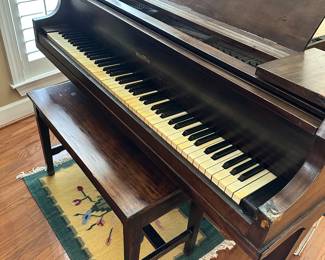 #38 - $500 or best offer - Antique Wurlitzer piano with ivory keys with bench needs restoration