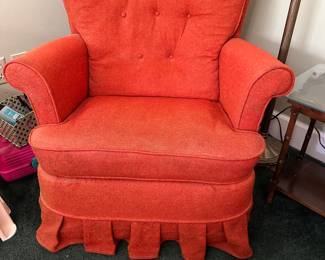 #76 - $80 - Orange vintage glider - Lazy boy 30wx28dx35t