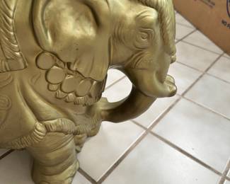 #24 - $80 - Gold colored elephant plant holder 19tx24wx9d
