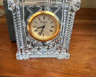 #35 - $30 - Waterford crystal clock with box 5t