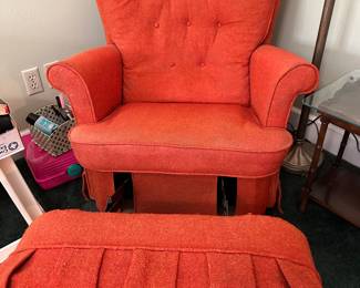 #76 - $80 - Orange vintage glider - Lazy boy 30wx28dx35t
