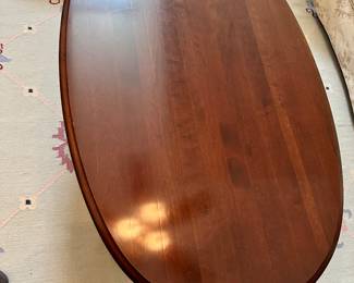 #32 - $290 - Broyhill Lenoir house mahogany set of 2 side tables & oval coffee table side tables - 22wx27dx23t - coffee table 46wx27dx17t